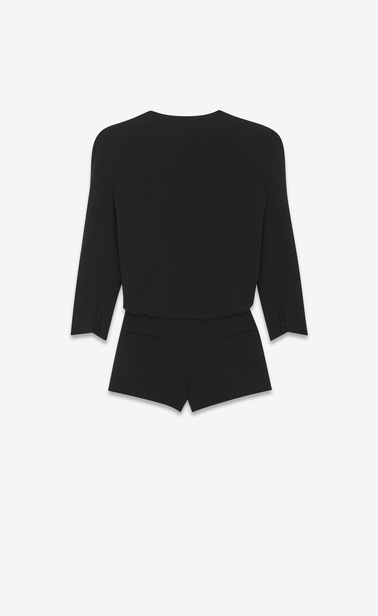 shawl collar draped jumpsuit in sablé saint laurent